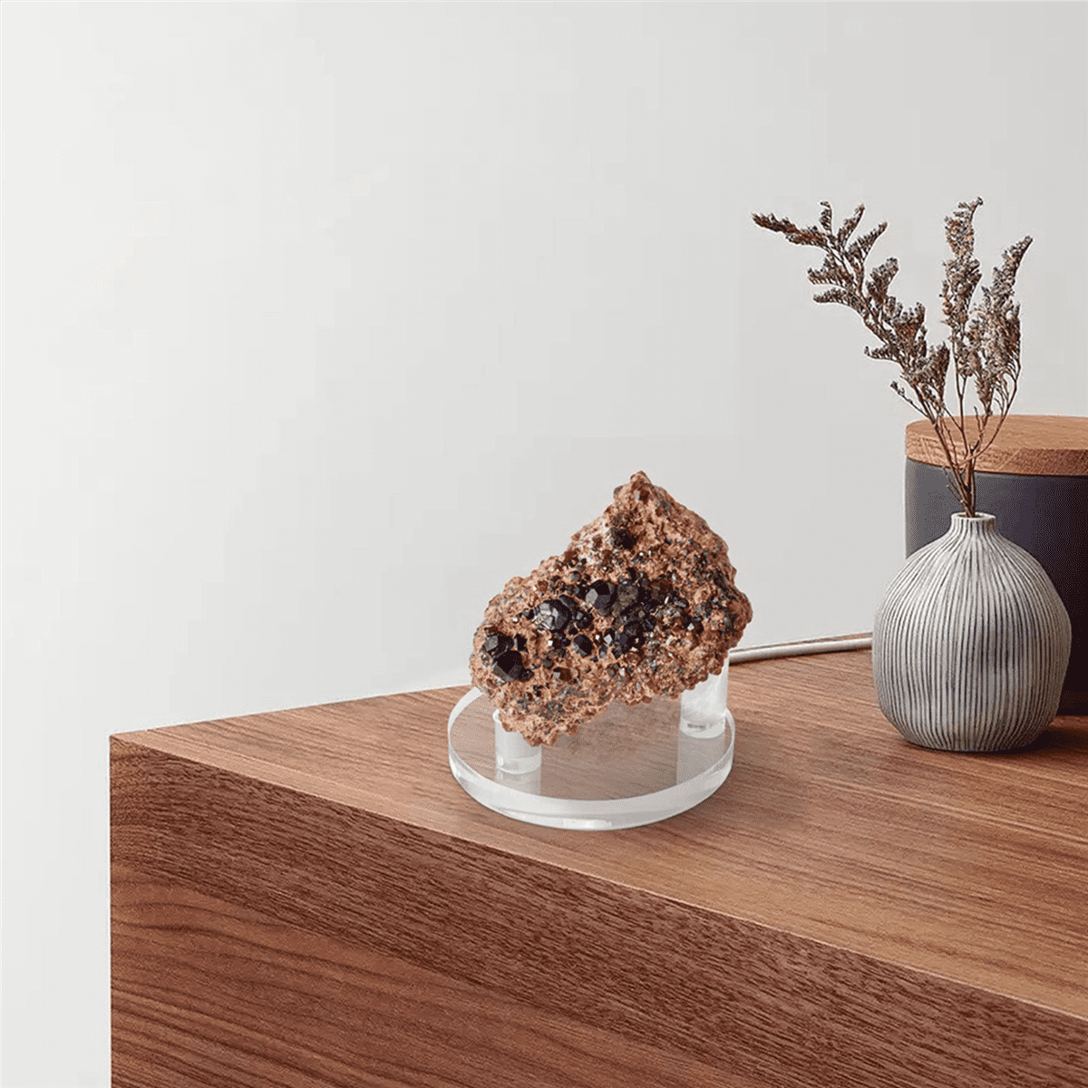 Sharplace Support de Présentoir en Métal Hexagonal pour Géode Fossiles Reliques Roches