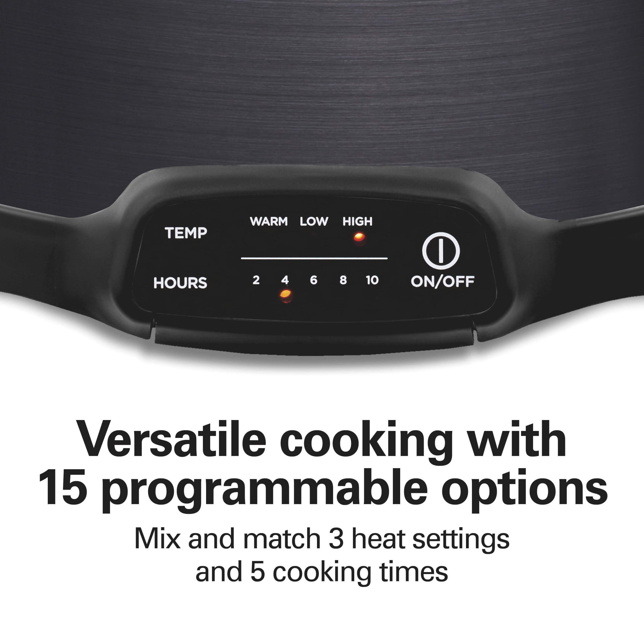 Hamilton Beach 7 Qt Programmable Slow Cooker, Stoneware Crock with Removable Pot, Includes Party Dipper Food Warmer, Black
