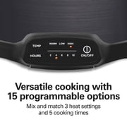 Hamilton Beach 7 Qt Programmable Slow Cooker, Stoneware Crock with Removable Pot, Includes Party Dipper Food Warmer, Black