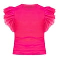 thumbnail image 4 of Gbsyewxs Womens Tops Short Ruffle Sleeve Crew Neck Solid Color Fashion Summer T Shirts For Women Pink, 4 of 4