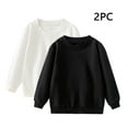 thumbnail image 2 of KyCheLot Boys Girls Sweatshirts 2 Pack Cotton Basic Thin Solid Color Long Sleeve Crewneck Pullover School Tops 1-11 Years, 2 of 7