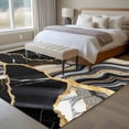 thumbnail image 5 of Black Marble Large Area Rugs for Bedroom Living Room, Soft Non Slip Carpet Bedside Rug, Grey Gold Texture Vintage Farmhouse Art Rectangle Floor Cover Kitchen Accent Rug 8'x10' for Dining Room/Office, 5 of 9