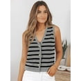 thumbnail image 2 of CAILDANL Vest Tops for Women 2025 Fall Outfits Striped Sweaters Button Up Casual Shirts Blouses Jacket Fashion Clothes, 2 of 2