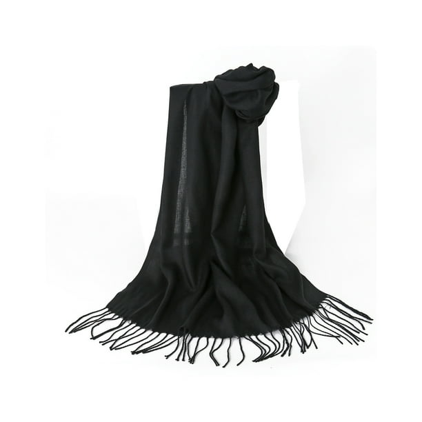 Minnieouse Bufandas clásicas Mantón largo y cálido Respetuoso con la piel Pañuelo grueso Bufanda envolvente Diadema exquisita Pañuelo lavable Accesorios de disfraces Negro Minnieouse AP012526-01