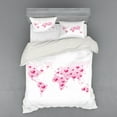 thumbnail image 2 of Ambesonne Pink Bedding Set 3 Pcs, Global Dots Heart Love, Twin, Pale Pink Fuchsia White, 2 of 3