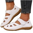 thumbnail image 4 of Wedge Heels Beach Sandals Casual Footwear Solid Color Comfortable Outdoor Indoor Use for Spring Summer Fashion White,37, 4 of 9