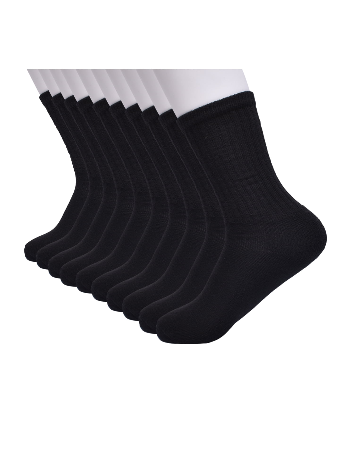 Wonder Nation Boys Cushioned Crew Socks, 10-Pack Sizes S (4-8.5) - L (3-9)