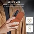 thumbnail image 5 of ELEHOLD Case for Samsung Galaxy S23 Plus,Business PU Leather Stand Case with Card Holder & Ring Holder,Brown, 5 of 7