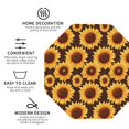 thumbnail image 4 of Fuzoiu Chocolate Plaid Sunflower Print Leather Coasters Set,Drink Coasters Set of 6,for Tabletop Protection, Durable PVC Coasters,Home Décor and Housewarming Gift,Octagon, 4 of 7