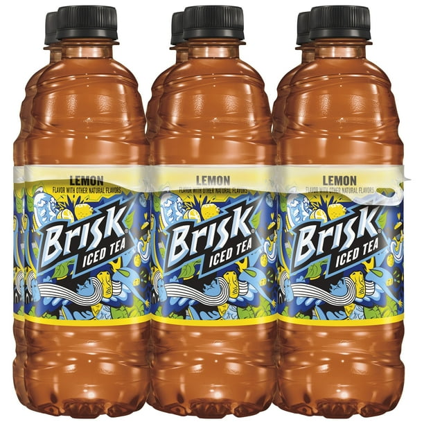 Brisk Iced Tea, Lemon, 16.9 oz Bottles, 6 Count