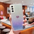 thumbnail image 4 of for Samsung Galaxy S21 FE 5G Case Holographic Iridescent, Gradient Bling Glitter Clear Women Phone Case with Camera Lens Cover Soft Shockproof Cute Heart S21 FE 5G Case 6.4" (Purple Heart), 4 of 6