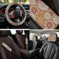 thumbnail image 4 of Uorisanigo 14 Pcs Boho Mandala Car Seat Cover Set with Car Steering Wheel Cover Auto Seat Belt Pad Covers Center Console Cover Head Rest Protector Fit Most Cars, Truck, Suv, or Van, 4 of 6