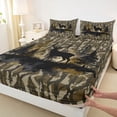 thumbnail image 3 of Castle Fairy Safari Deer Queen Sheet Sets for Boys Girls,Abstract Camouflage Bed Set, 3 of 7