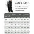 thumbnail image 7 of FEOYA Men Hip Hop Baggy Sweatpants Straight Vintage Track Pant Wide Leg Y2K Streetwear Loose Sport Skateboard Trousers Side Stripes Parachute Pants with Drawstring L Black, 7 of 7