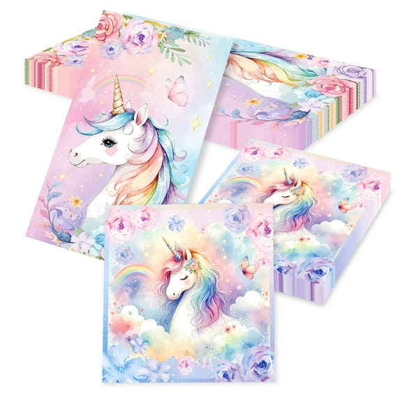 Unicorn Party Napkins - Dreamy Watercolor Design Decorative & Functional Party Supplies