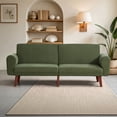 thumbnail image 2 of Ebello 81" Mid-Century Corduroy Roll Arm Loveseat, Wood Frame Sofa, Convertible Futon Sofa Bed with 3 Position Adjustable Backrest for Living Room,Green, 2 of 10