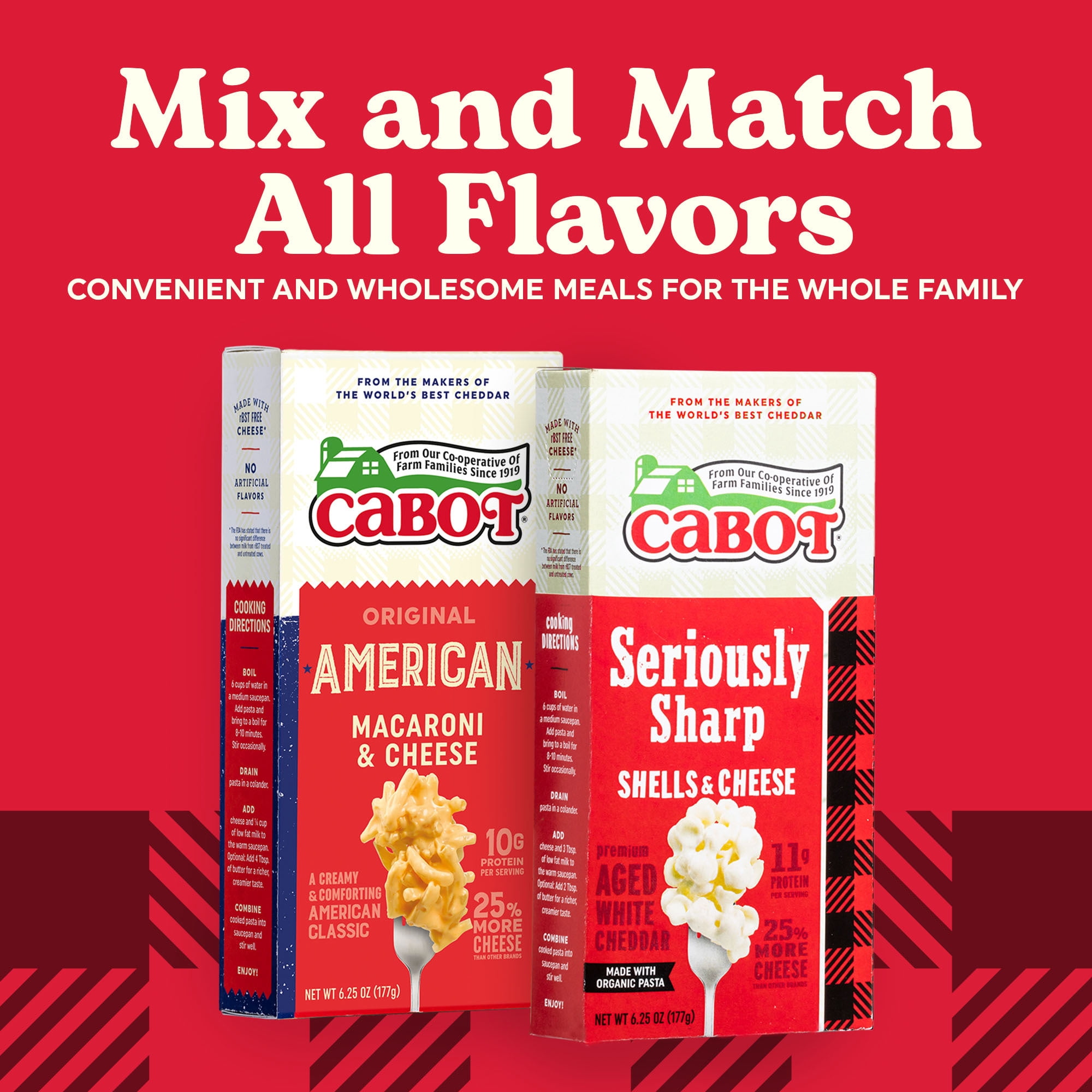 (12 pack) Cabot Seriously Sharp White Cheddar Macaroni and Cheese Shells