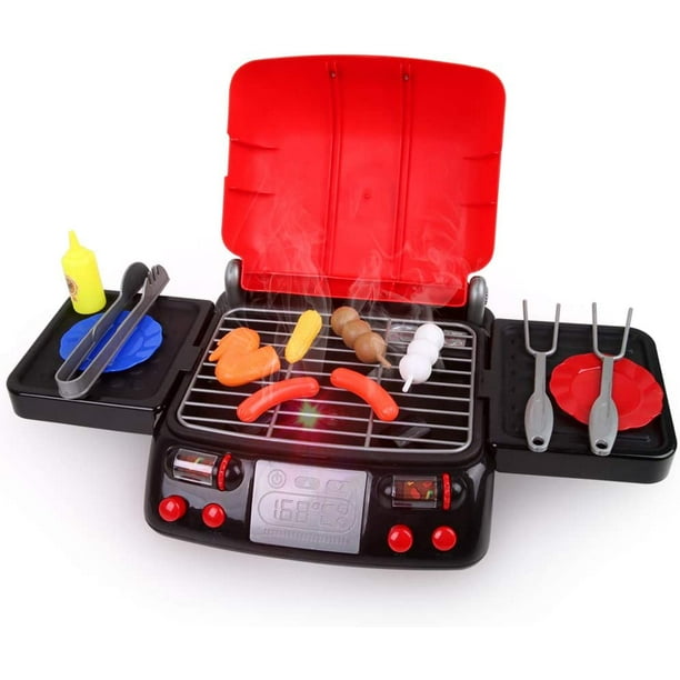 LBLA Pretend Play Food BBQ Playset Kitchen Toys with Light and Smoke