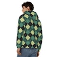 thumbnail image 4 of Vsdgher Green Squares Mens Hoodies Zip Hoodie, Hoodies for Men, Zip-up Hooded Sweatshirt-Small, 4 of 5