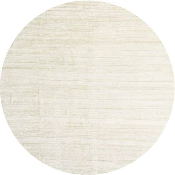 Ahgly Company Machine Washable Indoor Round Contemporary Gold Area Rugs, 5' Round