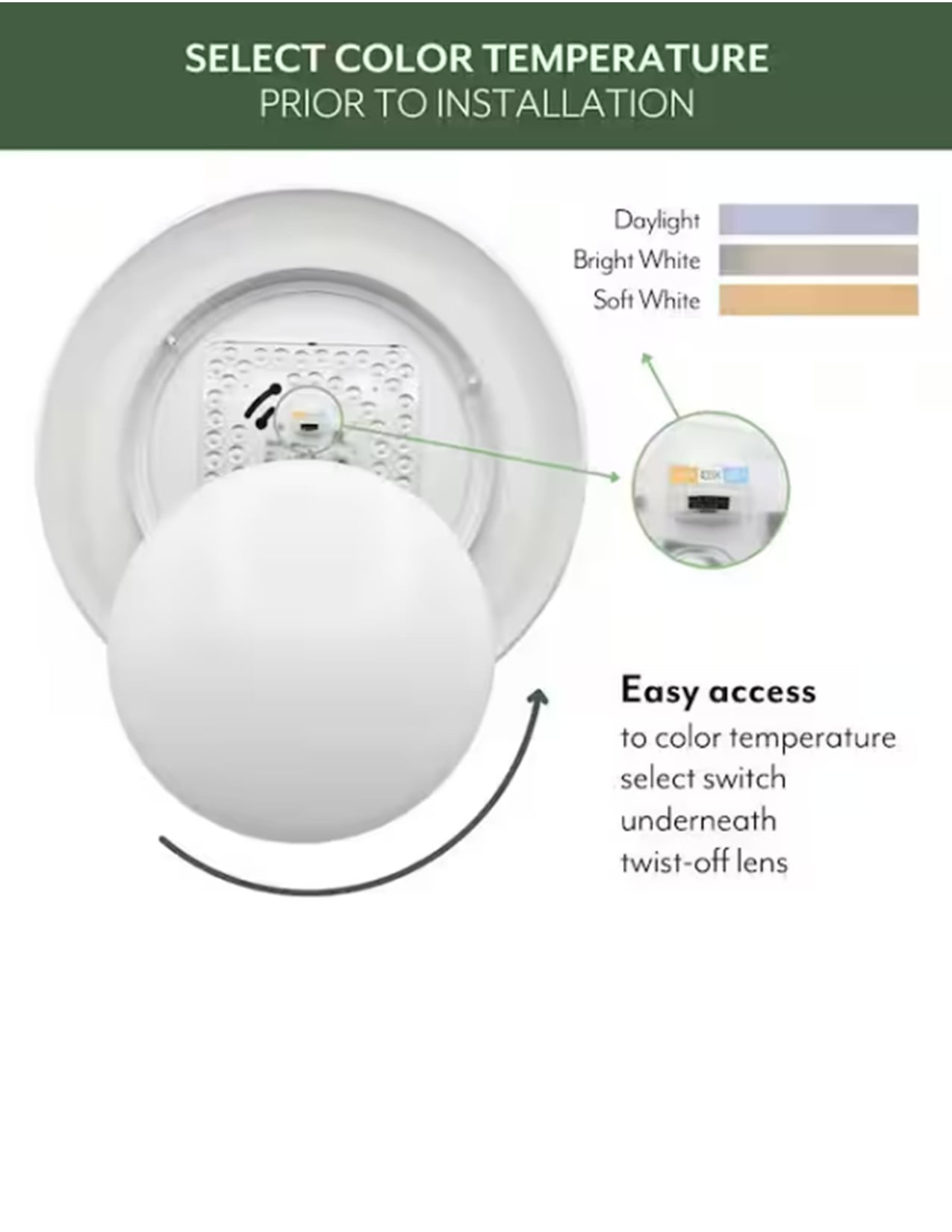 ETI 16 in. Century Dimmable LED Flush Mount Ceiling Light with White Drum Shade, 1800 Lumen, 3CCT Color Preference, 120-Volt, C01172401A
