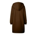 thumbnail image 4 of Hfyihgf Women's Plus Size Long Hoodies Tunic Sweatshirt Winter Fleece Lined Jackets Casual Zip Up Hoodie Coats Z1-Bronze M, 4 of 6