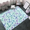 thumbnail image 3 of Shaggy Area Rug, purple blue anchor green Rugs for Living Room Bedroom Non Slip Door Mat Indoor Carpet Machine Washable Nursery Home Decor Floor Mats for Entryway 60x39in, 3 of 5