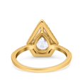 thumbnail image 3 of Yellow Tone, Simulated Cubic Zirconia Size-7 Halo Art Deco Solitaire Accent Pear Wedding Engagement Bridal Ring Band 925 Sterling Silver, 3 of 7