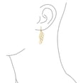 thumbnail image 3 of Bling Jewelry Womens Rose Gold Plated Angel Wing Feather Dangle Earrings in  Sterling Silver, 3 of 5