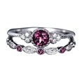 thumbnail image 2 of Xihbxyly Anillo de Diamantes, Elegante Diseño de Acero Inoxidable, Brillantes Incrustaciones de Diamantes, Accesorio Elegante y Multifuncional, Regalo de Cumpleaños, Boda, Graduación, Perfecto para C, 2 of 4