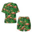 thumbnail image 2 of Sigee Flamingo for Sleepwear Casual Pjs with Pockets Women's Pajamas Sets Shorts 2 Piece Short Sleeve Lounge Sets Medium, 2 of 9