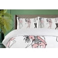 thumbnail image 4 of Ambesonne Fashion Duvet Cover Sets, Cartoon Teenagers, 2-King, Pale Pink White Black, 4 of 7