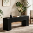 thumbnail image 2 of Fnova 47" Wooden Entryway Bench, Farmhouse Wooden Shoe Bench, Indoor End of Bed Stool for 1-2, Long Kitchen Table Seat Dining Seat for Entryway, Hallway, Living Room, 2 of 20