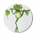 thumbnail image 1 of Animal Mouse Pad for Computers, Little Frog on Branch of the Tree in Rainforest Nature Jungle Life Art Earth, Round Non-Slip Thick Rubber Modern Mousepad, 8" Round, Green White Yellow, by Ambesonne, 1 of 2
