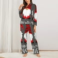 thumbnail image 3 of Junzan Chillin With My Gonme Print Womens Pajama Sets,Long Sleeve Button Down For Women Pjs 2 Piece, 3 of 9