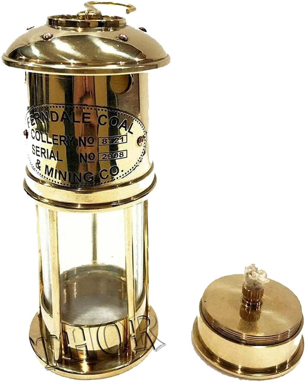 7" Brass Nautical Miner Lamp Ship Lantern Maritime Miners Oil Lamp