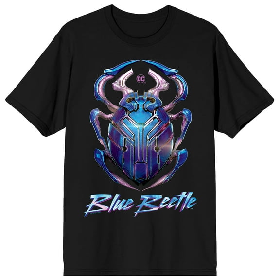 Blue Beetle Superhero Logo Crew Neck Short Sleeve Men's Black T-shirt
-Large