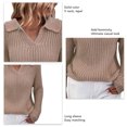 thumbnail image 4 of Women's Knitted Sweater, Fashion Slim Women's Lapel Sweater Comfortable For Home Office, 4 of 5