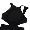 thumbnail image 6 of iEFiEL Girls Cutout Back Ballet Gymnastics Leotard Halter Jazz Modern Dance Costume Leotard Black 5, 6 of 7