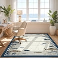 thumbnail image 3 of Design&I 8'x10' Washable Area Rug Fish Cabin Vintage Lake Map Nautical Wildlife Motif Border Fishing for Dining Room, Large Office, Lounge, Snag-Free, 3 of 7