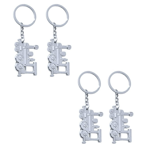 ELAYARD 4pcs Locomotive Keychain Decorations Zinc Alloy Key for Daily Use and Giving