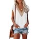 thumbnail image 1 of Tops de verano con mangas casquillo para mujer, camisetas sin mangas a la moda con encaje y cuello en V, camisas holgadas S-XXLWhiteXX-Large esquí esquí Gafas de esquí, 1 of 3