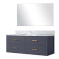 thumbnail image 4 of Blue Bath Vanity 48 In. W X 22 D With Marble Top - Solid Wood, Soft Close, Fully Assembled For Shabby Chic Urban Bathroom Minimalist, 4 of 4