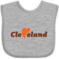 thumbnail image 3 of Inktastic Cleveland Heart Solid Orange Boys or Girls Baby Bib, 3 of 4