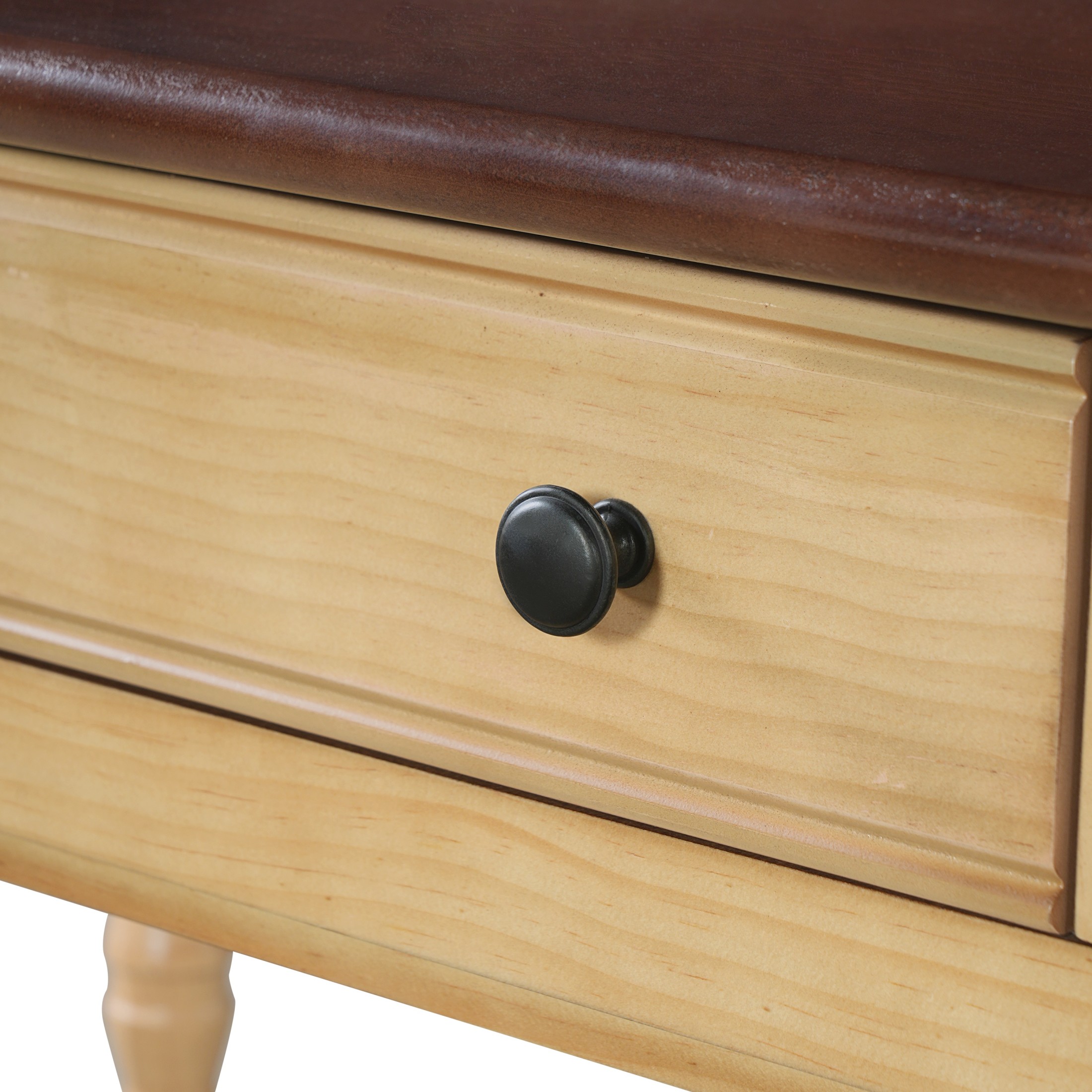 Christopher Knight Home 54" Vintage Writing Desk with 2 Drawers, Wood Vanity Console Table, Brown+Natural