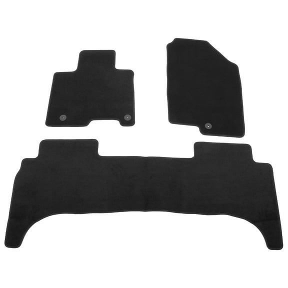 Ikon Motorsports Front Rear Anti-slip Floor Mats Liner Fits 2022-2025 Hyundai Santa Cruz, Nylon OEM Fitment Style Carpets Black 3PCS