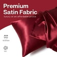 thumbnail image 4 of MR&HM Satin Pillow Case, 20x36 King Size Satin Pillowcase Set of 2, 2 Pack Satin Silky Pillowcase for Hair and Skin, 20x36, Burgundy, 4 of 7