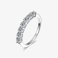 thumbnail image 3 of Blue Jewelry Wedding 7 Stone Band For Women's - 2.3 Ct Moissanite Round Cut Engagement Ring - 14K White Gold Plated Ring - Stamped 14K Silver Ring - Anniversary Band for Her - Gift, 3 of 6