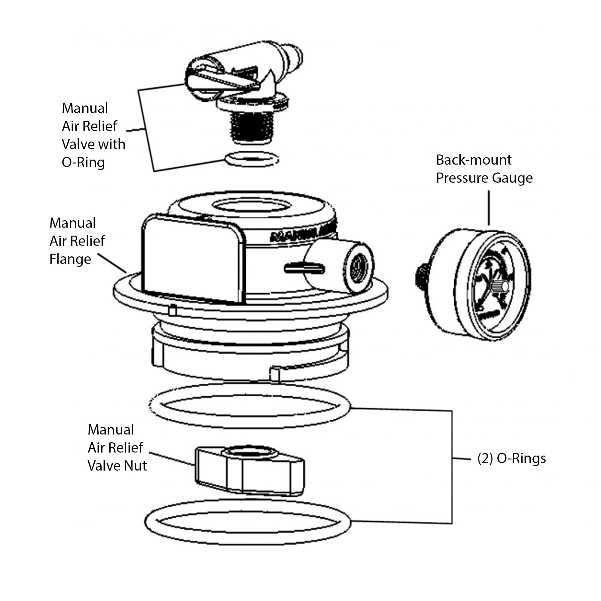 Hayward OEM Pro-Grid DE Filter Manual Air Relief Valve Assembly DEX2420MAR2