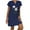 Navy, variant on Feancey T Shirt Dresses for Women 2025 Summer Boho Beach Dress Loose Fit Casual Floral Printed Mini Dresses Short Sleeve Notch V Neck Shift Dress Purple L